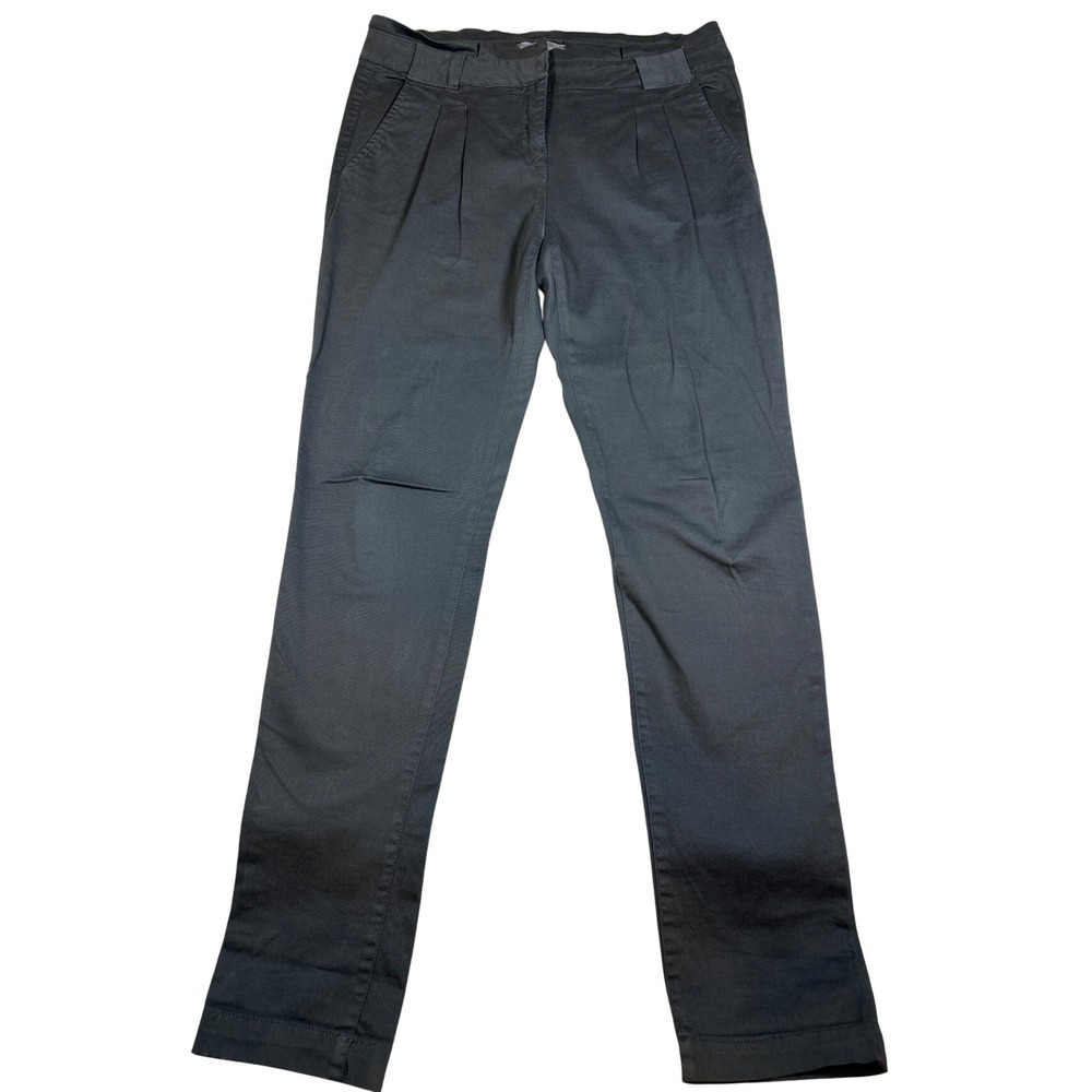 Bershka Pleated Chino Trousers Charcoal Grey Slim Straight Pants Size US 4‎